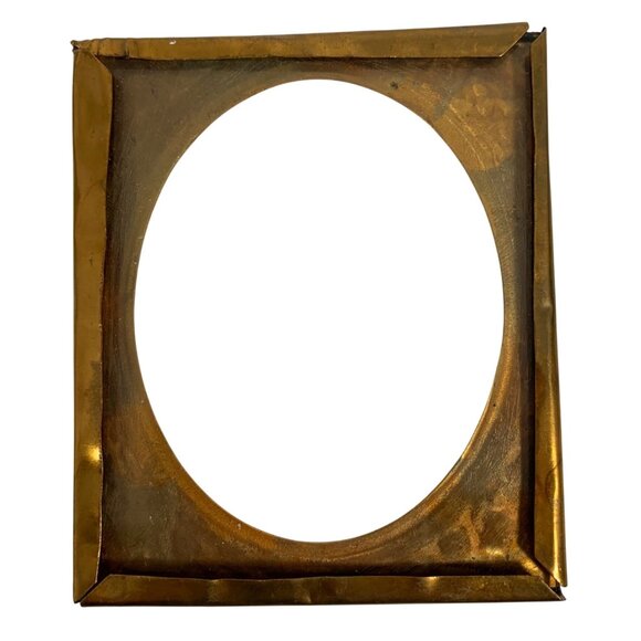 Antique Gold Ornate Gilded Oval Mini Picture Frame With Floral Embossed Design - Picture 6 of 6